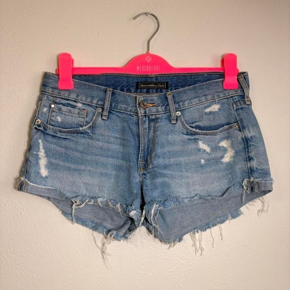 Abercrombie & Fitch Womens Denim Booty Shorts‎ Size 26 Distressed Y2k Retro